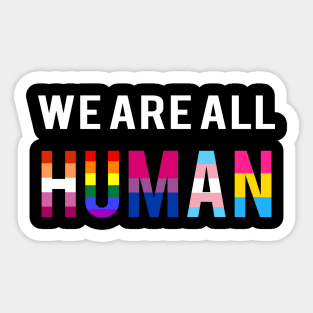 All Human LGBT Flag Gay Pride Month Rainbow Transgender Lesbian Pansexual Sticker